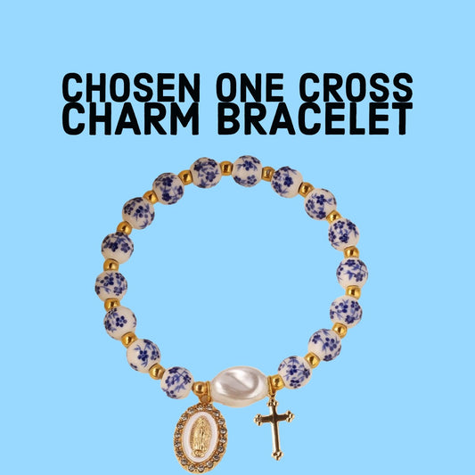 Chosen one cross charm bracelet