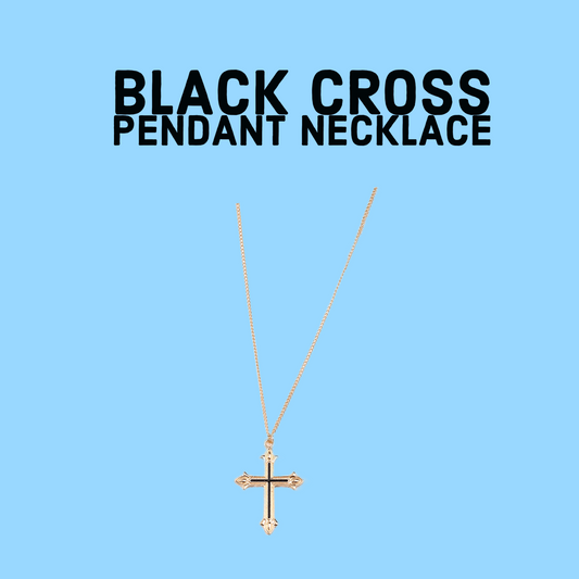 Black Cross Pendant Necklace