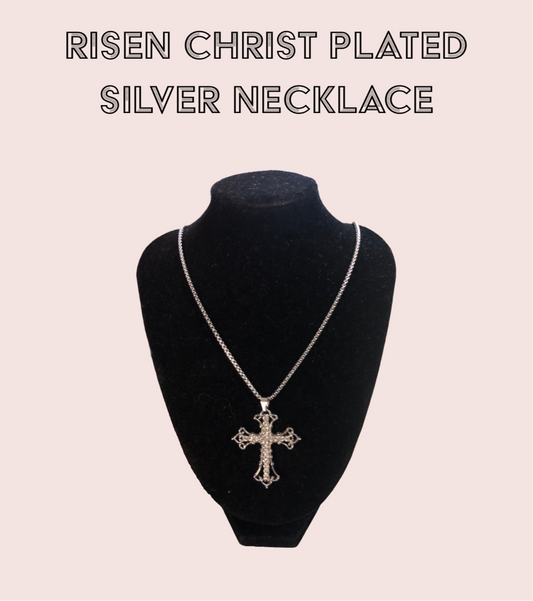 RISEN CHRIST PLATED SILVER NECKLACE