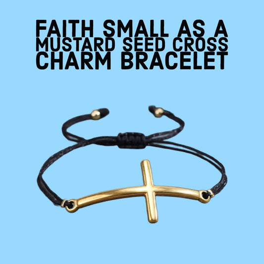 Faith small as a mustard seed cross charm bracelet